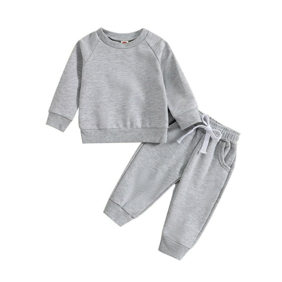 FAIWAD Toddler Baby Boy Girl Tracksuit Outfits Round Neck Sweatshirt with Pants Lounge Sweatsuits