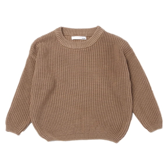 FAIWAD Toddler Baby Girls Boys Knit Sweaters Casual Long Sleeve Crewneck Solid Color Pullover Kids Fall Winter Clothes