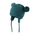 thumbnail image 1 of FAIWAD Toddler Baby Winter Warm Beanie Kids Boys Girls Fleece Lined Earflaps Knitted Hats with Pom, 1 of 3