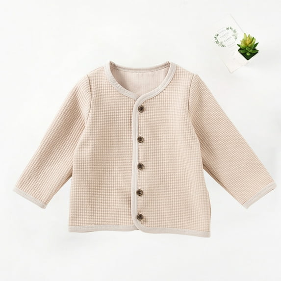 FAIWAD Toddler Boy Girls Jacket Long Sleeve Button Lightweight Outwear Fall Winter Warm Coat