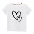 thumbnail image 1 of FAIWAD Toddler Boys Girls Cotton Shirts Short Sleeve Heart Graphic Casual Tops Loose Cute Pullover Tops for Kids, 1 of 4