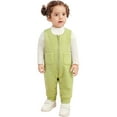 thumbnail image 1 of FAIWAD Toddler Boys Girls Jumpsuit Sleeveless Zipper Button Up Overall Footless Solid Color Outfits, 1 of 6