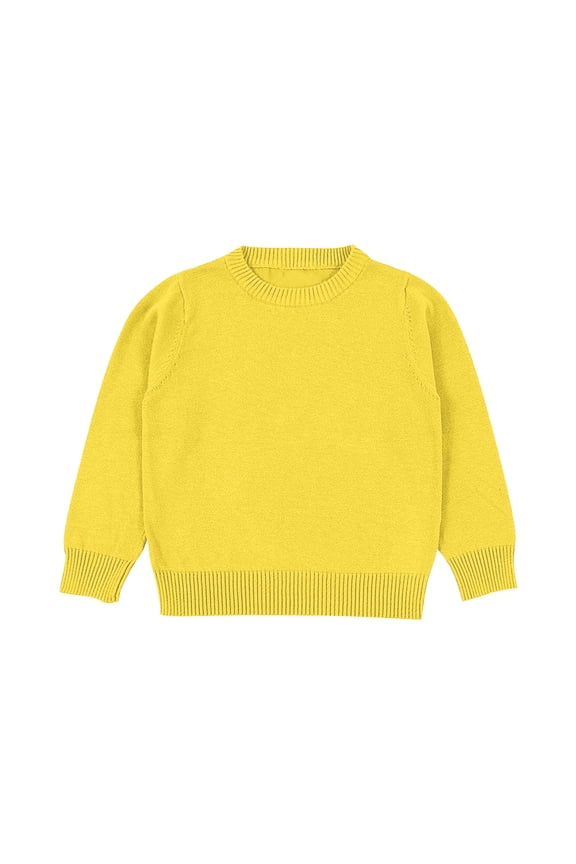 Toddler Boys Girls Knit Sweater Long Sleeve Crewneck Knitwear Thick Warm Pullover Tops Kids Fall Winter Clothes