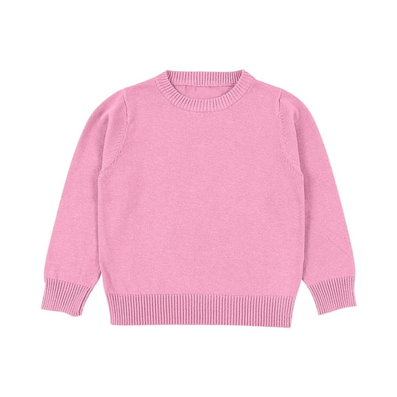 FAIWAD Toddler Boys Girls Knit Sweater Long Sleeve Crewneck Knitwear Thick Warm Pullover Tops Kids Fall Winter Clothes
