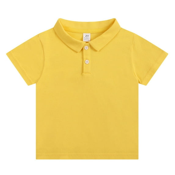 FAIWAD Toddler Boys Girls Shirts Collared Cotton Short Sleeve Pullover Unisex Classic Solid Color School Uniform