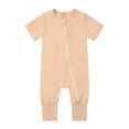 thumbnail image 1 of FAIWAD Toddler Boys Girls' Summer Romper Baby Short Sleeve Zipper Solid Color Jumpsuit Outfits, 1 of 8