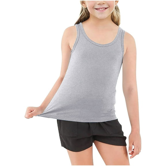 FAIWAD Toddler Boys Girls Tank Tops Kids Racerback Athletic Dance Tops Sleeveless Round Neck Camisole