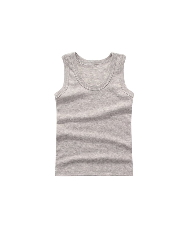 Toddler Boys Girls Tank Tops Unisex Summer Cotton T-Shirts Sleeveless Athletic Undershirts Vest Kids Plain Cami