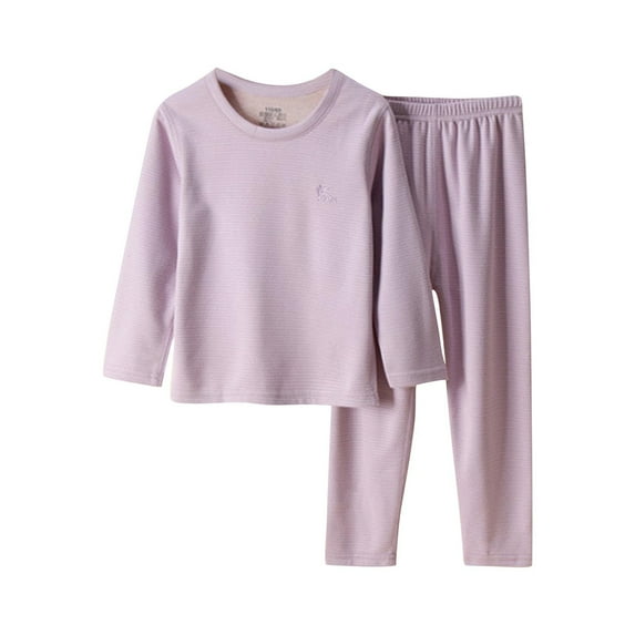 FAIWAD Toddler Boys Girls Thermal Underwear Long Sleeve Tops with Pants Unisex 2Pcs Kids Fall Winter Warm Sleepwear Sets 2-13Y