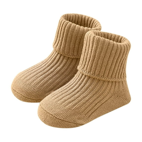 FAIWAD Toddler Cute Crew Socks Casual Solid Color Cotton Socks Unisex Boys Girls Stretchy Breathable Tube Socks