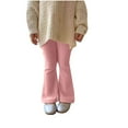 thumbnail image 1 of FAIWAD Toddler Girl Flare Pants Solid Color Stretchy Bell Bottoms Pants Kids Elastic Waist Yoga Athletic Trousers, 1 of 6
