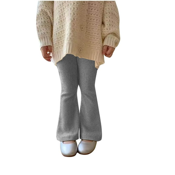 FAIWAD Toddler Girl Flare Pants Solid Color Stretchy Bell Bottoms Pants Kids Elastic Waist Yoga Athletic Trousers