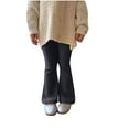 thumbnail image 1 of FAIWAD Toddler Girl Flare Pants Solid Color Stretchy Bell Bottoms Pants Kids Elastic Waist Yoga Athletic Trousers, 1 of 6