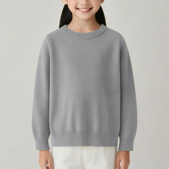 FAIWAD Toddler Girls Boys Knitted Sweaters Kids Long Sleeve Crew Neck Pullover Tops Casual Thermal Warm Fall Winter Clothes