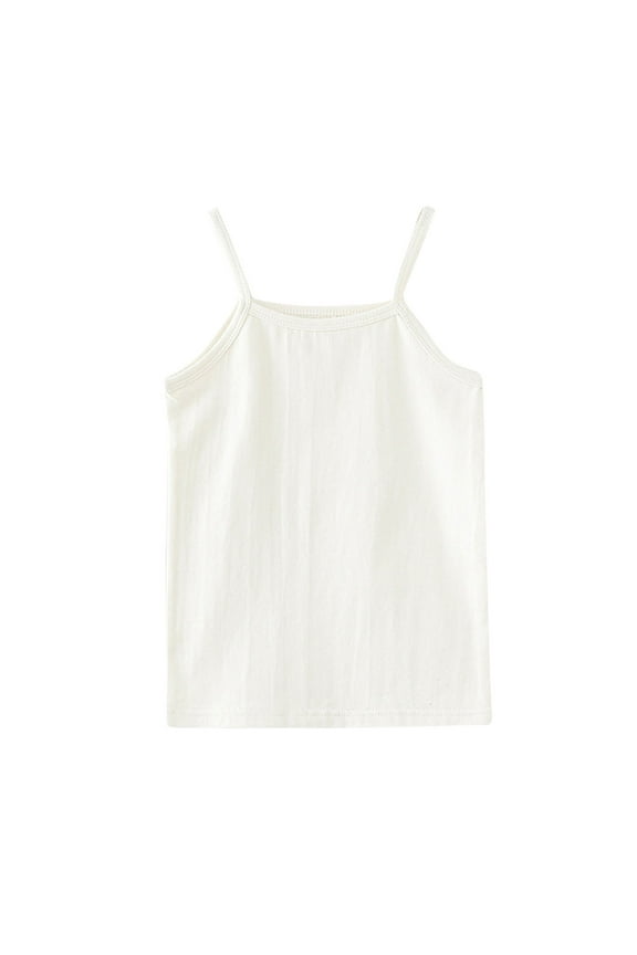 Toddler Girls Camisole Summer Spaghetti Strap Tank Top Teen Girls Basic Stretch Sleeveless T-Shirt