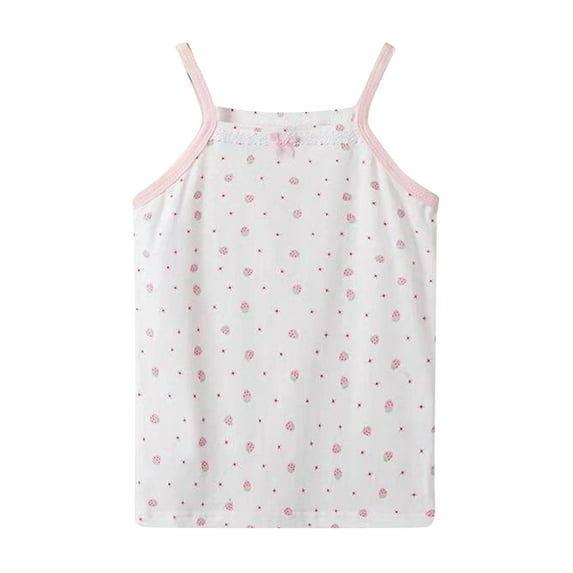 FAIWAD Toddler Girls Camisole Summer Spaghetti Strap Tank Top Teen Girls Basic Stretch Sleeveless T-Shirt