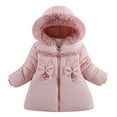 thumbnail image 1 of FAIWAD Toddler Girls Hooded Heavyweight Jacket Winter Warm Fleece Lined Zip Up Windproof Outwear Coat, 1 of 3