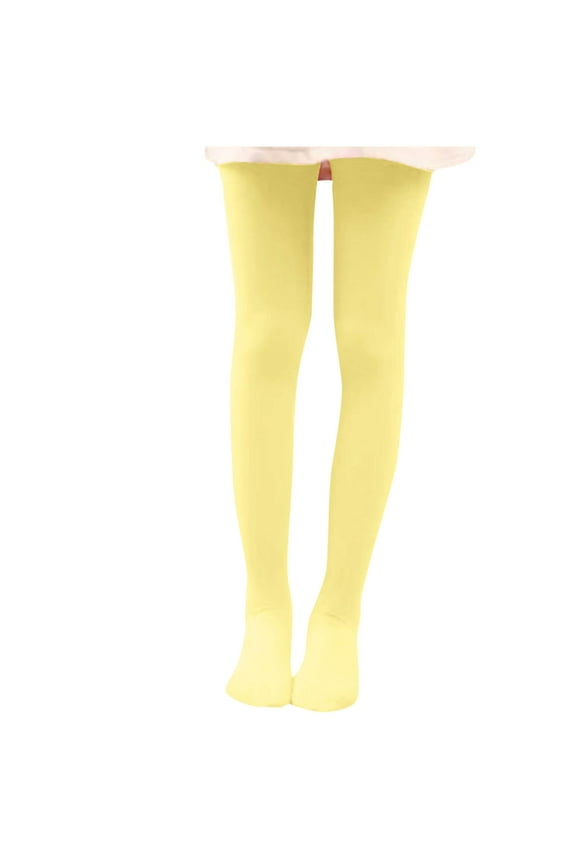 Toddler Girls Opaque Pantyhose Solid Color Ballet Footed Tights Stretch High Waisted Dance Socks Baselayer Leggings