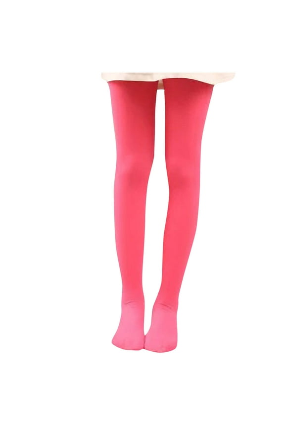 Toddler Girls Opaque Pantyhose Solid Color Ballet Footed Tights Stretch High Waisted Dance Socks Baselayer Leggings