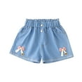 thumbnail image 1 of FAIWAD Toddler Girls Summer Denim Shorts Casual Comfort Cute Bowknot Jeans Shorts Girls Elastic Waisted Breathable Thin Shorts, 1 of 7