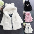 thumbnail image 1 of FAIWAD Toddler Girls Winter Fleece Plush Coat Kids Hooded Fuzzy Thicken Warm Outwear Jackets, 1 of 5