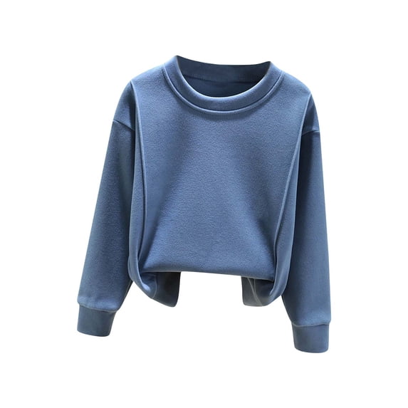 FAIWAD Toddler Kids Boys Girls Long Sleeve Top Fall Winter Basic Patchwork Casual Pullovers Tops