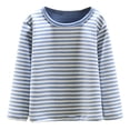thumbnail image 1 of FAIWAD Toddler Kids Boys Girls Long Sleeve Top Fall Winter Basic Striped Casual Pullovers Tops, 1 of 3