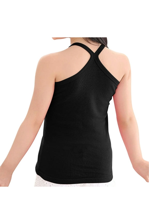 Toddler Kids Girls Boys Dance Tank Top Soild Color Sleeveless Sports Comfort Breathable Top Stretch Undershirts