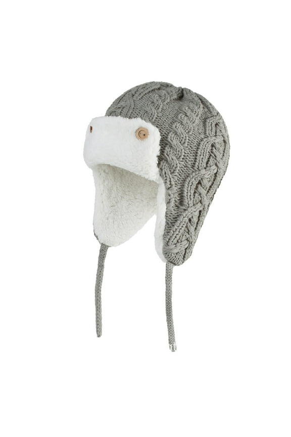 Toddler Kids Winter Knitted Beanie Hat Fleece Lined Cuffed Thermal Earflap Hat for Boys Girls 0-3 Years