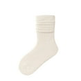 thumbnail image 1 of FAIWAD Toddler Solid Color Socks Boys Girls Stretchy Soft Knitted Socks Kids Athletic Cotton Mid Calf Socks, 1 of 3