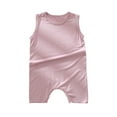 thumbnail image 1 of FAIWAD Unisex Cotton Rompers Sleeveless Round Neck Stretch Jumpsuits Spring Summer Button Open Crotch Rompers, 1 of 5