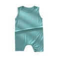 thumbnail image 1 of FAIWAD Unisex Cotton Rompers Sleeveless Round Neck Stretch Jumpsuits Spring Summer Button Open Crotch Rompers, 1 of 5
