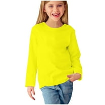 FAIWAD Unisex Kids Classic Tops Casual Crewneck Long Sleeve Solid Color Undershirts Spring Fall Outfits