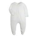 thumbnail image 1 of FAIWAD Unisex Newborn Baby Boy Girl Zipper Romper Toddler Solid Color Long Sleeve Footed Jumpsuit 0-12 Months, 1 of 2