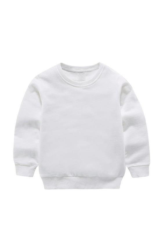 Unisex Toddler Boys Girls Cotton Thin Sweatshirt Kids Crewneck Long Sleeve Casual Tops School Uniform, 1-13Y