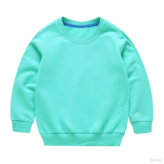 FAIWAD Unisex Toddler Boys Girls Cotton Thin Sweatshirt Kids Crewneck Long Sleeve Casual Tops School Uniform, 1-13Y