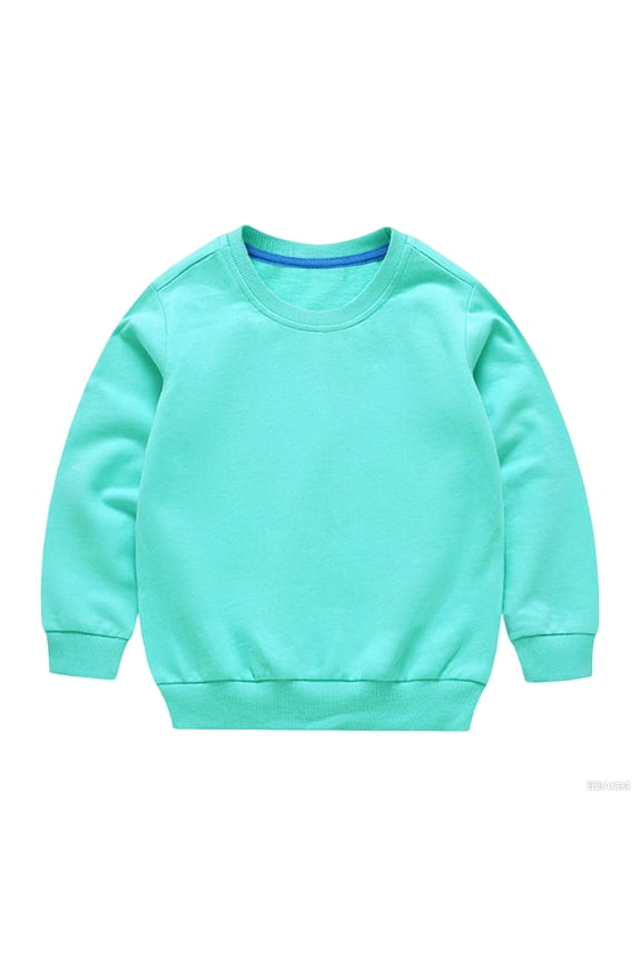 Unisex Toddler Boys Girls Cotton Thin Sweatshirt Kids Crewneck Long Sleeve Casual Tops School Uniform, 1-13Y