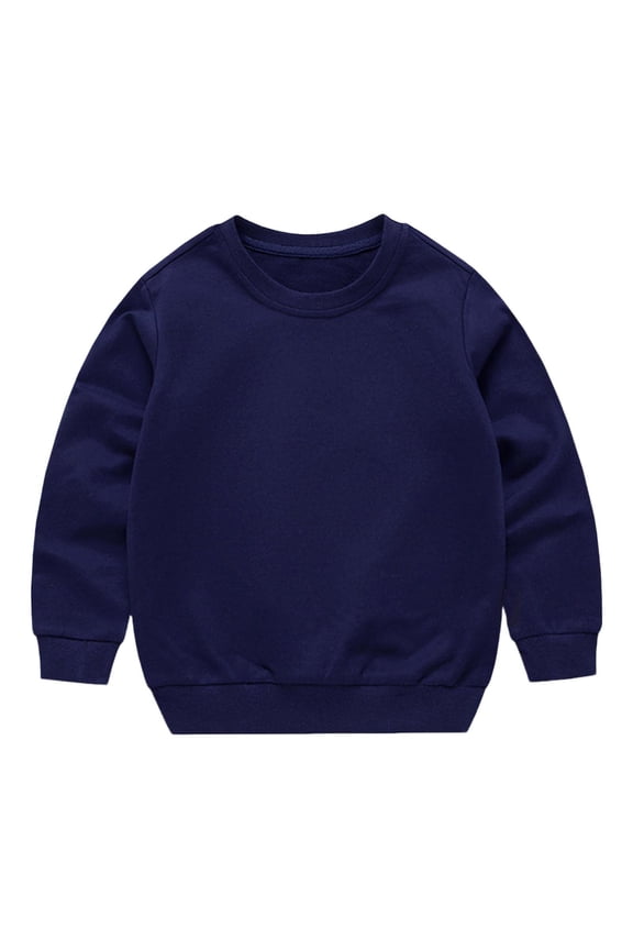 Unisex Toddler Boys Girls Cotton Thin Sweatshirt Kids Crewneck Long Sleeve Casual Tops School Uniform, 1-13Y