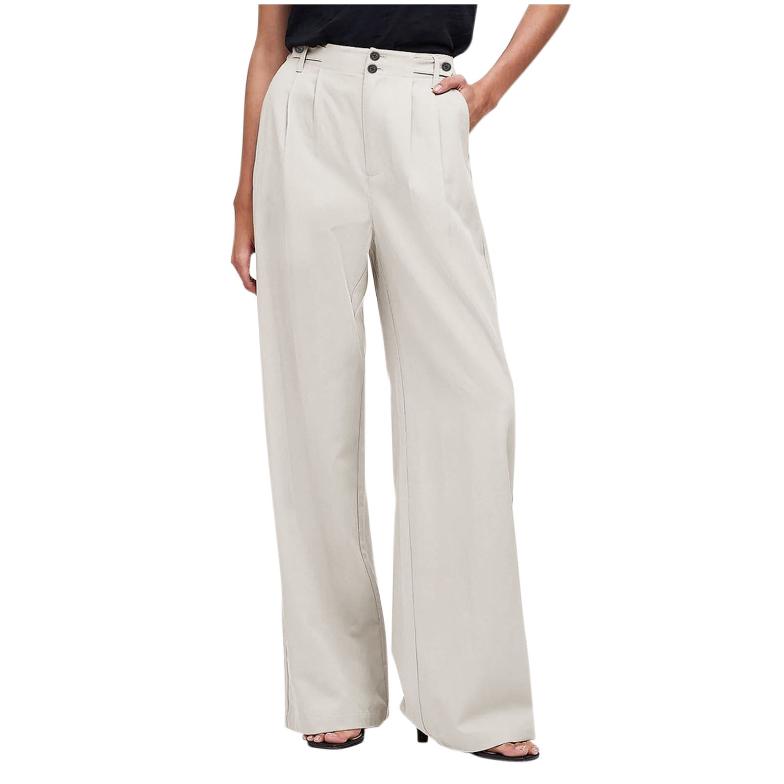 FAIWAD Wide Leg Pants for Woman High Waisted Work Dress Pants Casual