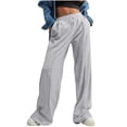 thumbnail image 1 of FAIWAD Wide Leg Sweatpants Women Elastic High Waisted Drawstring Athletic Joggers Sport Workout Lounge Trousers, 1 of 7