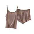 thumbnail image 1 of FAIWAD Women 2 Piece Pajama Set Sleeveless Crop Cami Tops and Elastic Waist Shorts Lounge Sleepwear Set, 1 of 7