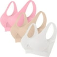 thumbnail image 1 of FAIWAD Women 3 Pack Sports Bra Workout Daily Underwear Comfort Tank Bra Full Coverage Support Pullover Yoga Bra, 1 of 5