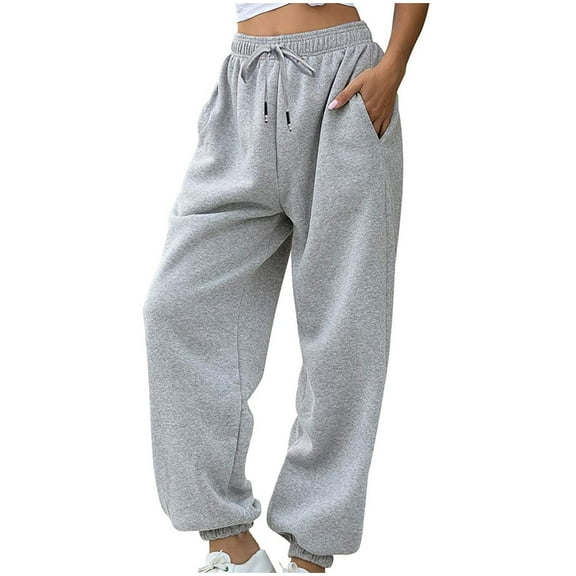 FAIWAD Women Baggy Sweatpants Casual Wide Leg Drawstring Elastic Waist Athletic Lounge Joggers Pants with Pockets