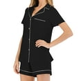 thumbnail image 1 of FAIWAD Women Pajamas Set Short Sleeve Lapel Button Shirt Tops and Elastic Waist Short Pants, 1 of 6