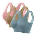 thumbnail image 1 of FAIWAD Women Plus Size 3-Pack Bra Seamless Sports Racerback Yoga Bralette Full Coverage Breathable Underwear, 1 of 5