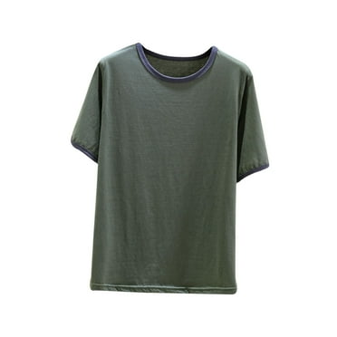 FAIWAD Women Summer Cotton T-Shirt Short Sleeve Round Neck Basic Tops Breathable Lightweight Pullover Tops