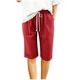 thumbnail image 1 of FAIWAD Women Summer Loose Casual Shorts Breathable Straight Leg Cotton Linen Short Pants Loose Knee Length Jogging Beach Shorts, 1 of 4