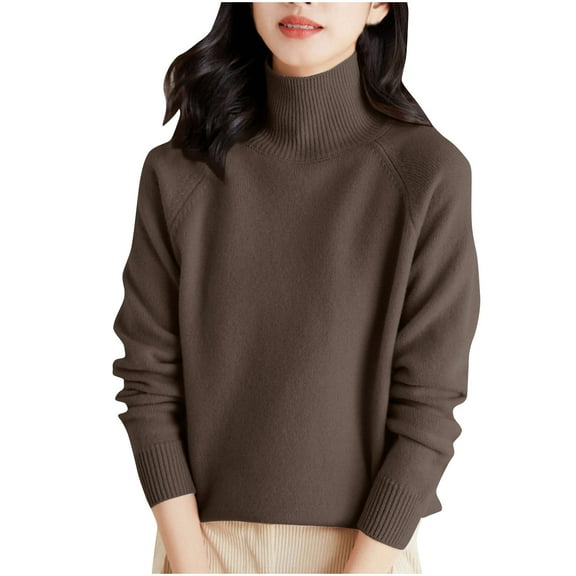 FAIWAD Women Sweaters Long Sleeve Turtleneck Ribbed Knit Base Layer Pullover Tops Casual Lightweight Fall Winter Warm Sweater