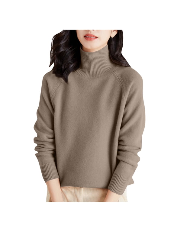 Women Sweaters Long Sleeve Turtleneck Ribbed Knit Base Layer Pullover Tops Casual Lightweight Fall Winter Warm Sweater