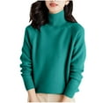 thumbnail image 1 of FAIWAD Women Sweaters Long Sleeve Turtleneck Ribbed Knit Base Layer Pullover Tops Casual Lightweight Fall Winter Warm Sweater, 1 of 3